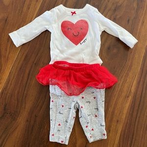 Newborn baby girl Valentine’s Day outfit